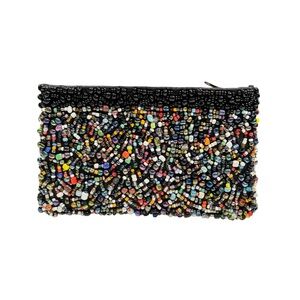 Hand Beaded Multicolor Zip Pouch | Boho Festival Coin Bag